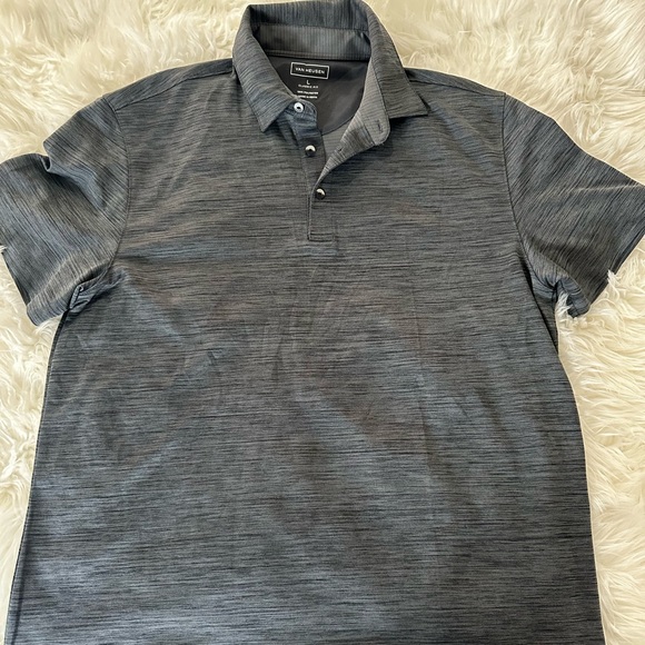 Van Heusen Air Shirt Mens Large  Gray 100% Polyester Polo Classic Fit Golf - Picture 1 of 5